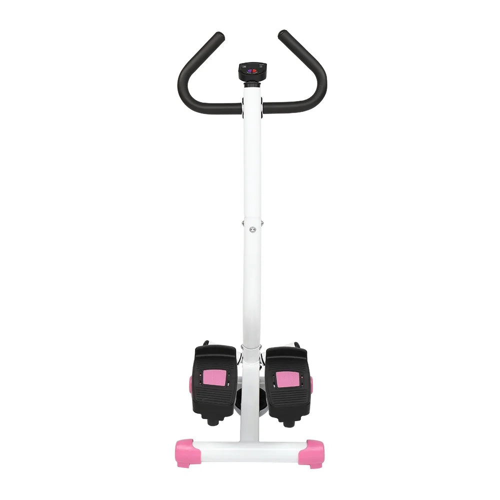 Compact Pink Mini Aerobic Stepper with Handle - Perfect Stair Climber Fitness Machine
