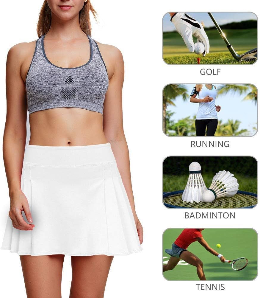 Lightweight Pleated Women's Tennis Skirt with Pockets - Perfect for Golf, Running & Yoga