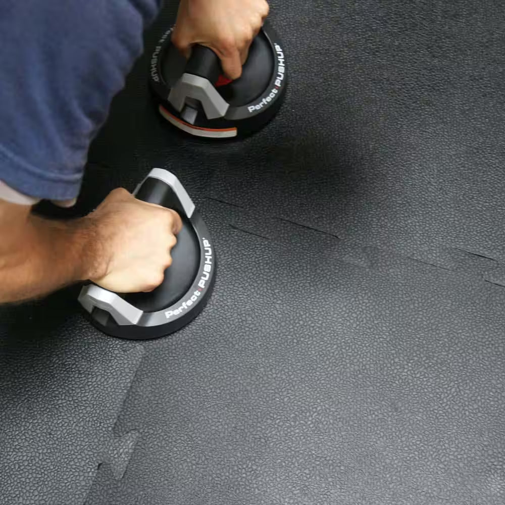 Armor-Lock Interlocking Rubber Tiles - 3/8" Thick, 20" x 20" - 16-Pack for 44 Sq. Ft. of Durable Fitness Flooring