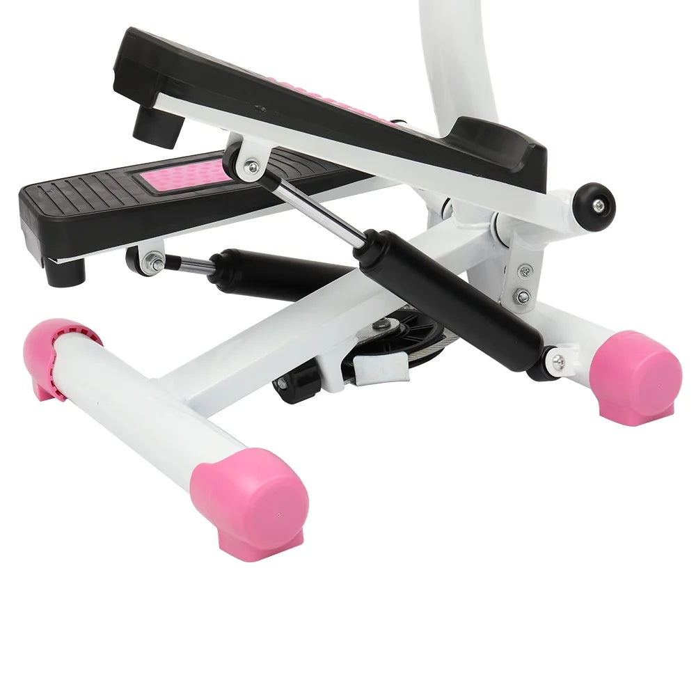 Compact Pink Mini Aerobic Stepper with Handle - Perfect Stair Climber Fitness Machine