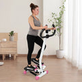 Compact Pink Mini Aerobic Stepper with Handle - Perfect Stair Climber Fitness Machine