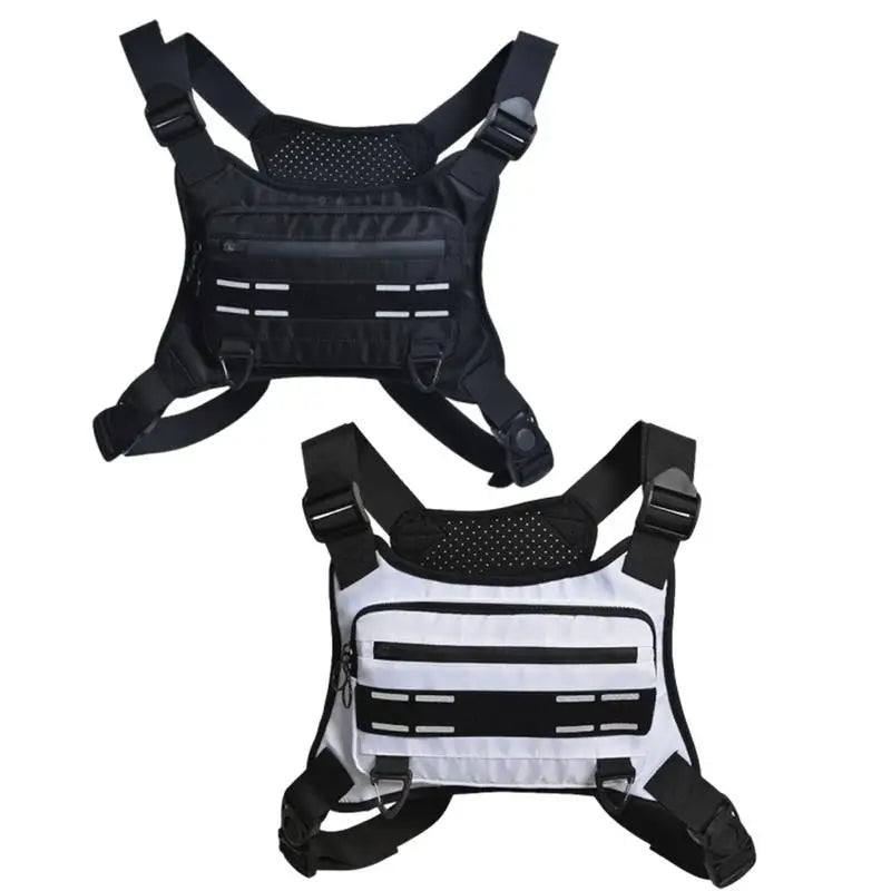 Adjustable Reflective Running Chest Bag with Phone Holder - Breathable Cycling Vest for Ultimate Comfort and Performance