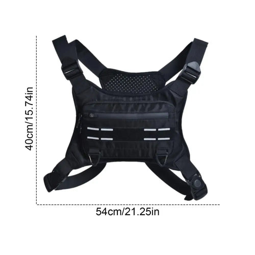 Adjustable Reflective Running Chest Bag with Phone Holder - Breathable Cycling Vest for Ultimate Comfort and Performance