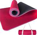 Extra Thick Exercise Yoga Mat with Strap - 2/5 Inch (10MM), Non-Slip Workout Mat for Yoga, Pilates, and Floor Exercises