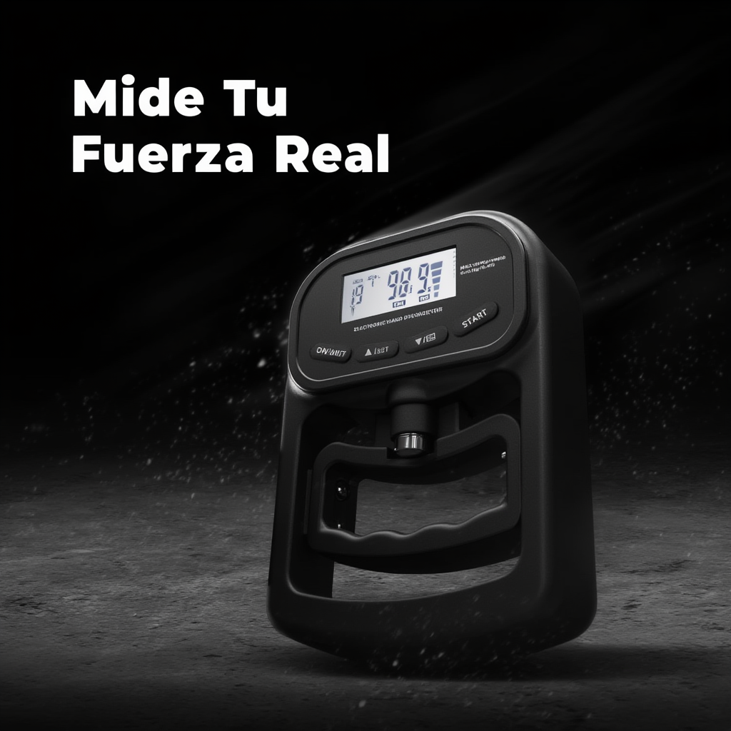 Dinamómetro digital de mano - Medidor de fuerza de agarre de 265 lb/120 kg para hombres y mujeres con USB y pantalla LCD