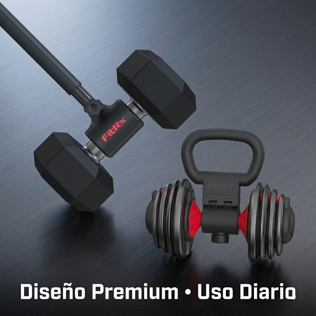 Transforma tu entrenamiento: Convertidor de mancuernas a barras X-Bell System - Barra de curl versátil, maza y asa para kettlebell
