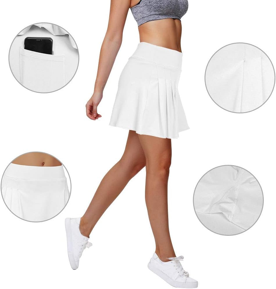 Lightweight Pleated Women's Tennis Skirt with Pockets - Perfect for Golf, Running & Yoga