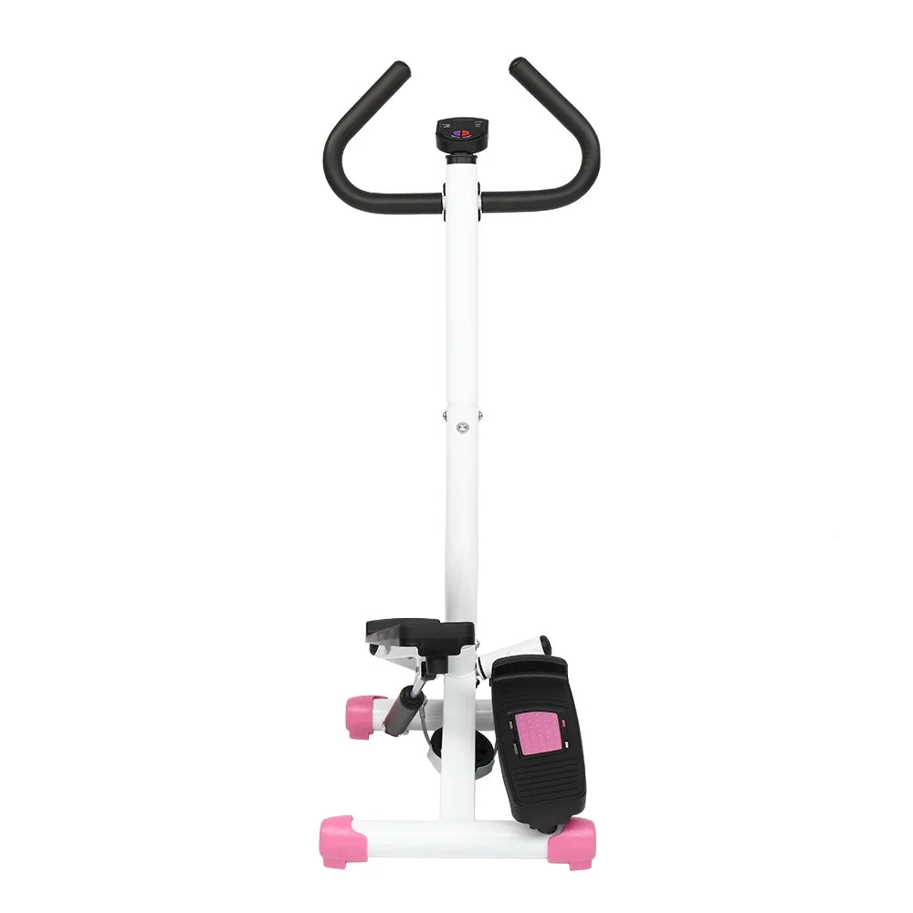 Compact Pink Mini Aerobic Stepper with Handle - Perfect Stair Climber Fitness Machine