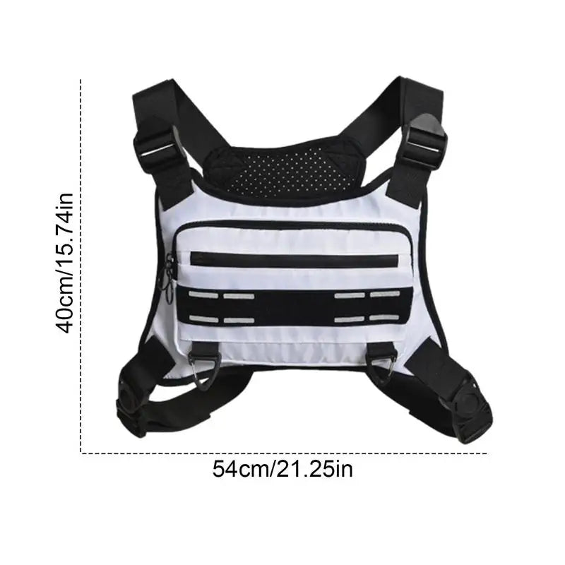 Adjustable Reflective Running Chest Bag with Phone Holder - Breathable Cycling Vest for Ultimate Comfort and Performance
