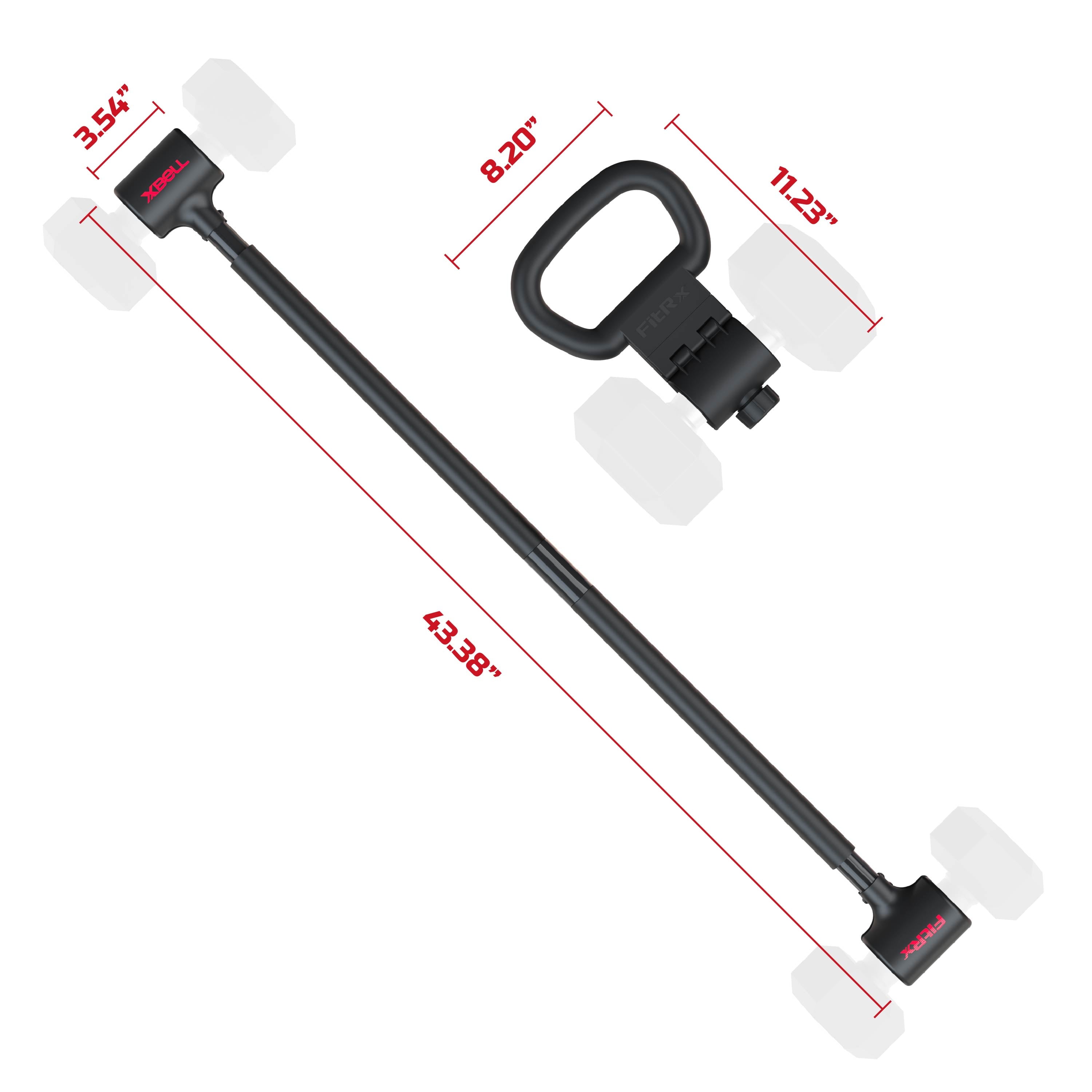 Transform Your Workout: X-Bell System Dumbbell to Barbell Converter - Versatile Curl Bar, Macebell & Kettlebell Handle