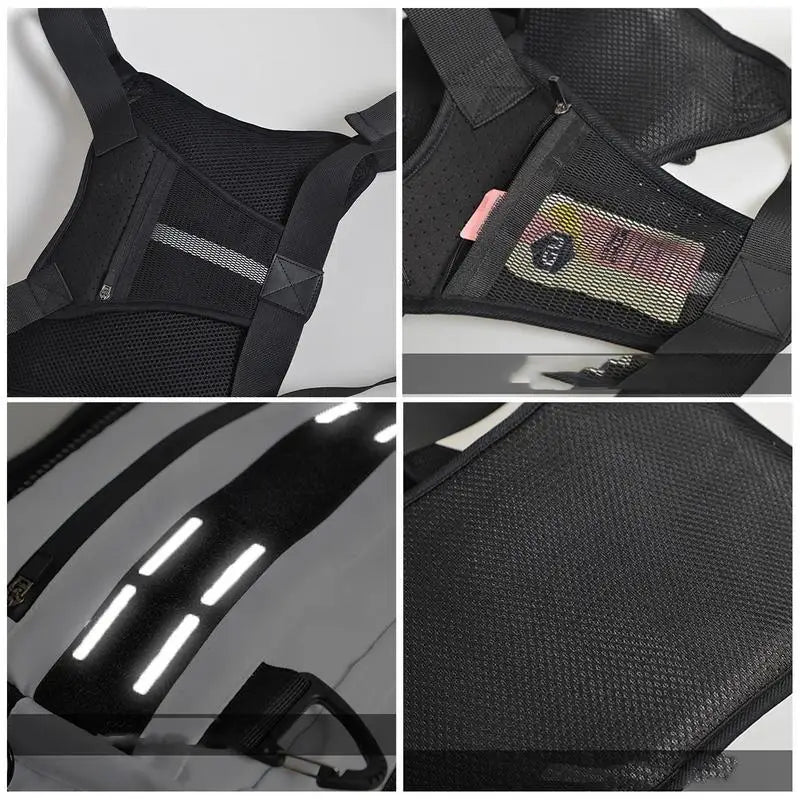 Adjustable Reflective Running Chest Bag with Phone Holder - Breathable Cycling Vest for Ultimate Comfort and Performance