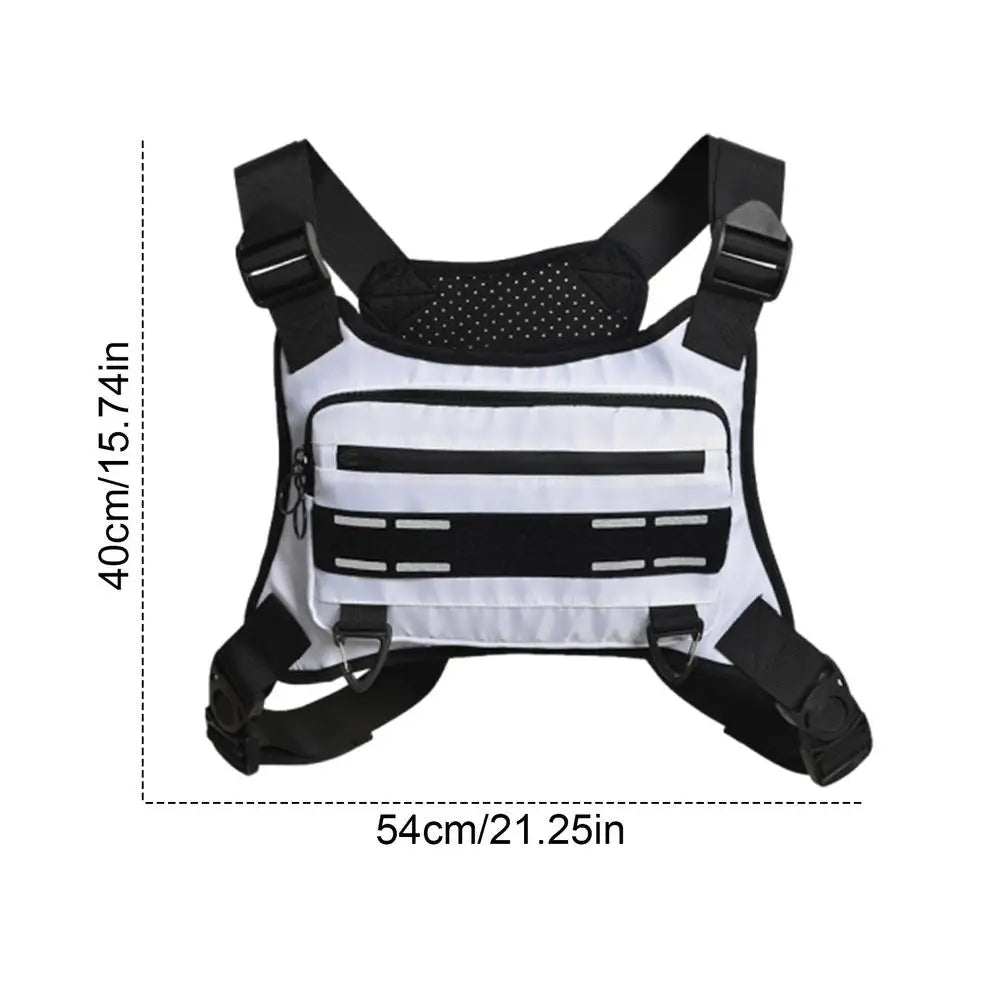 Adjustable Reflective Running Chest Bag with Phone Holder - Breathable Cycling Vest for Ultimate Comfort and Performance